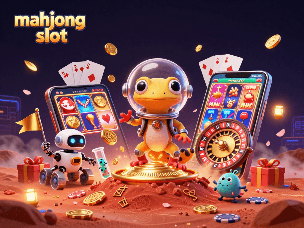 Experience the vibrant mahjong slot adventure with thrilling casino elements in a rich Martian setting.