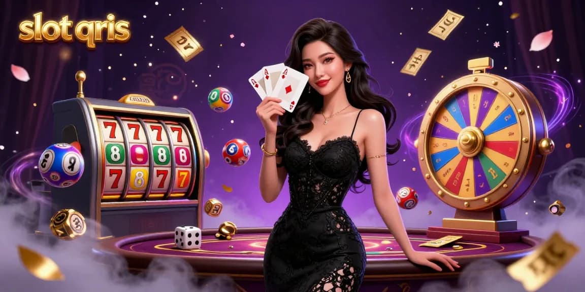 Engage in thrilling slot qris games with exciting elements like spinning reels and winning cards.