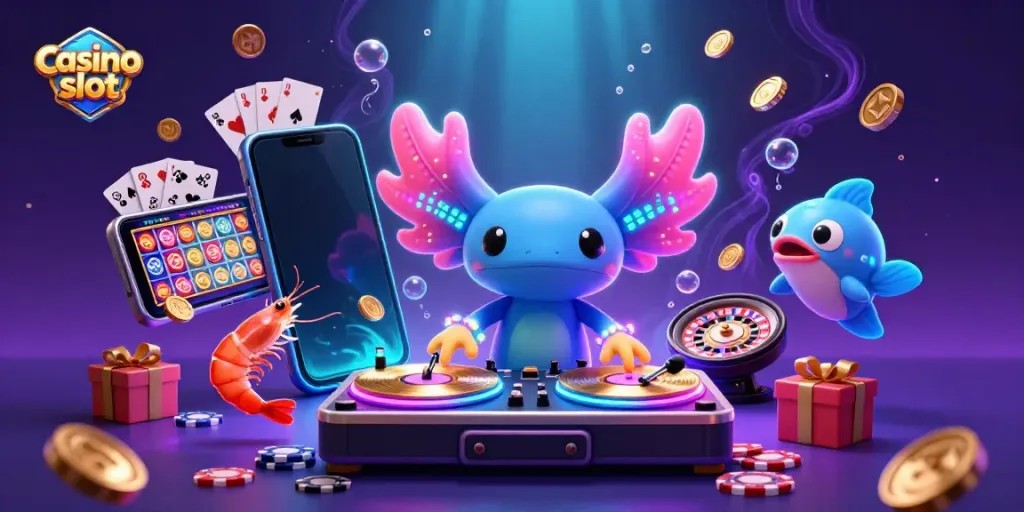 Engaging casino slot scene featuring vibrant underwater characters and a colorful slot game.