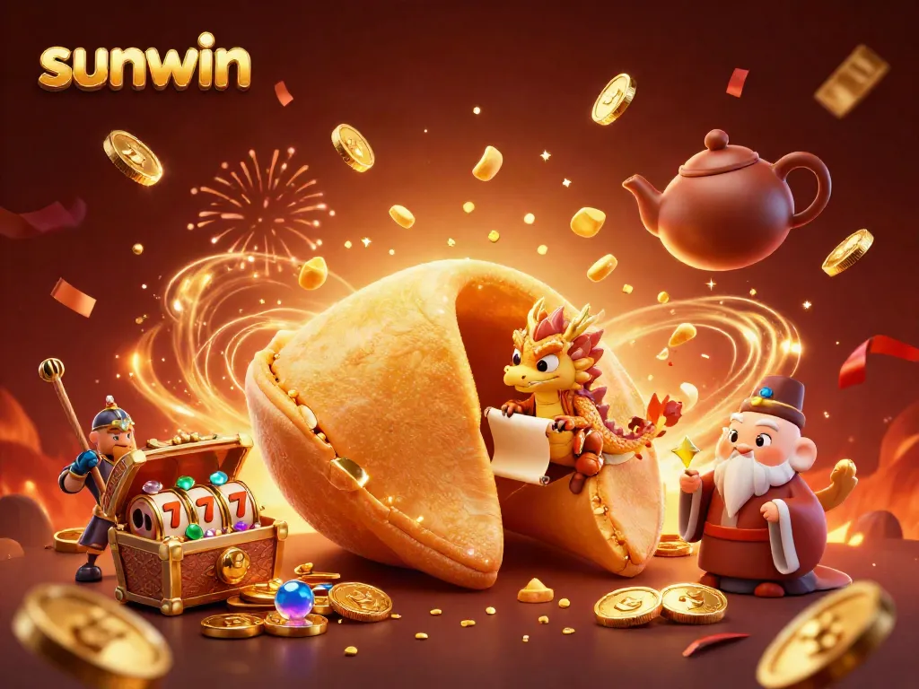 Experience thrills with sunwin's vibrant casino gaming, featuring slot reels and magical characters.