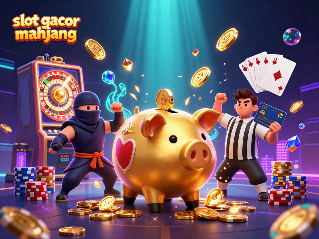 Experience winning with slot gacor mahjong—a lively scene featuring gold coins, colorful chips, and immersive gameplay.