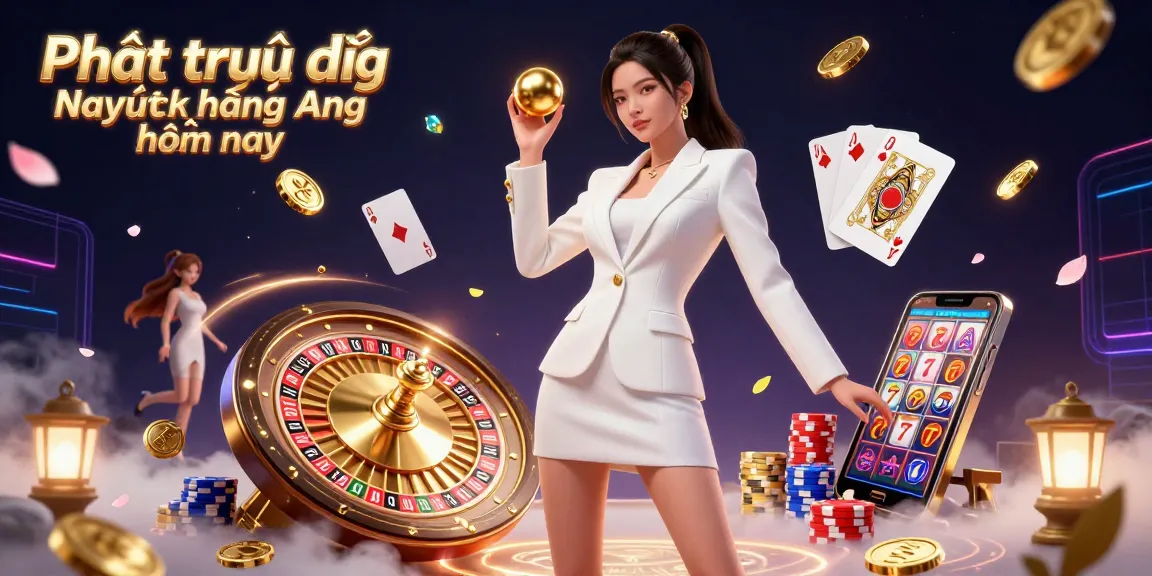 Experience Phát trực tiếp Ngoại hạng Anh hôm nay with stunning casino visuals featuring a confident woman holding a roulette ball.