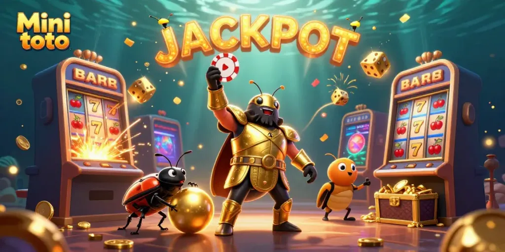 Mini toto menginspirasi kemenangan dengan simbol jackpot dalam ilustrasi menarik.