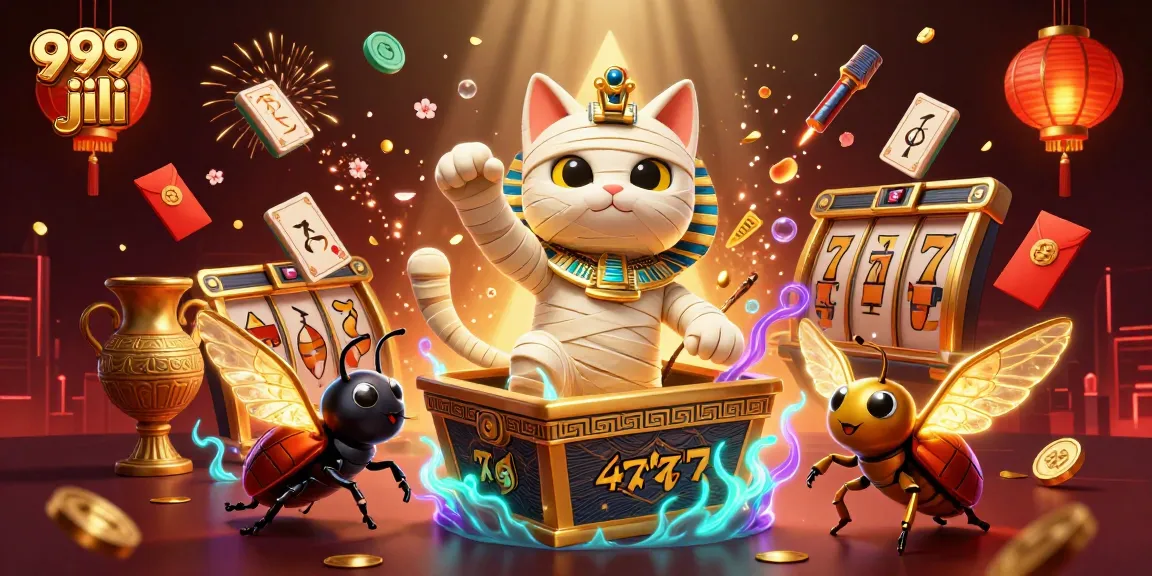 Engage in exciting gameplay with 999 jili featuring a mysterious mummy cat and treasures!