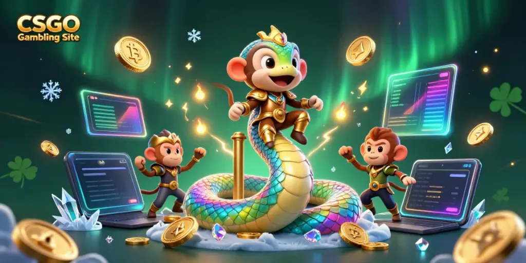 Engaging scene showcasing vibrant characters and elements from a CSGO Gambling Site, highlighting animated casino features.