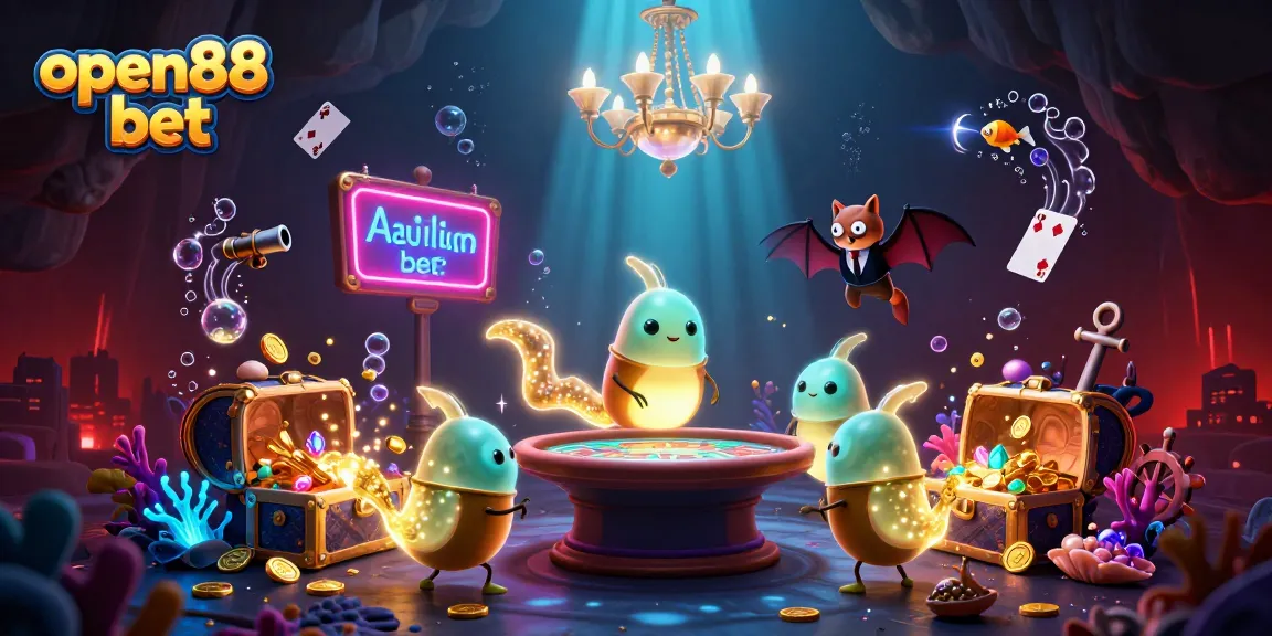 Experience thrilling games at open88 bet with a vibrant, glowing casino scene.