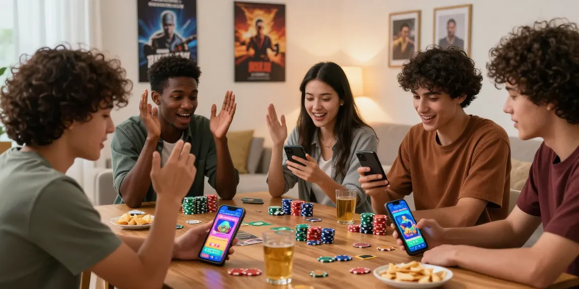 Friends playing the Teen Patti Gold app on smartphones, showcasing an engaging and lively atmosphere.