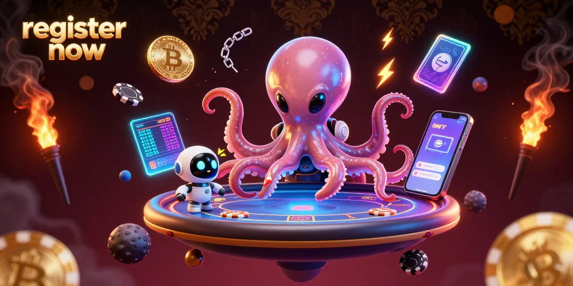 Register now to join thrilling poker games with our alien octopus and buzzing robots.