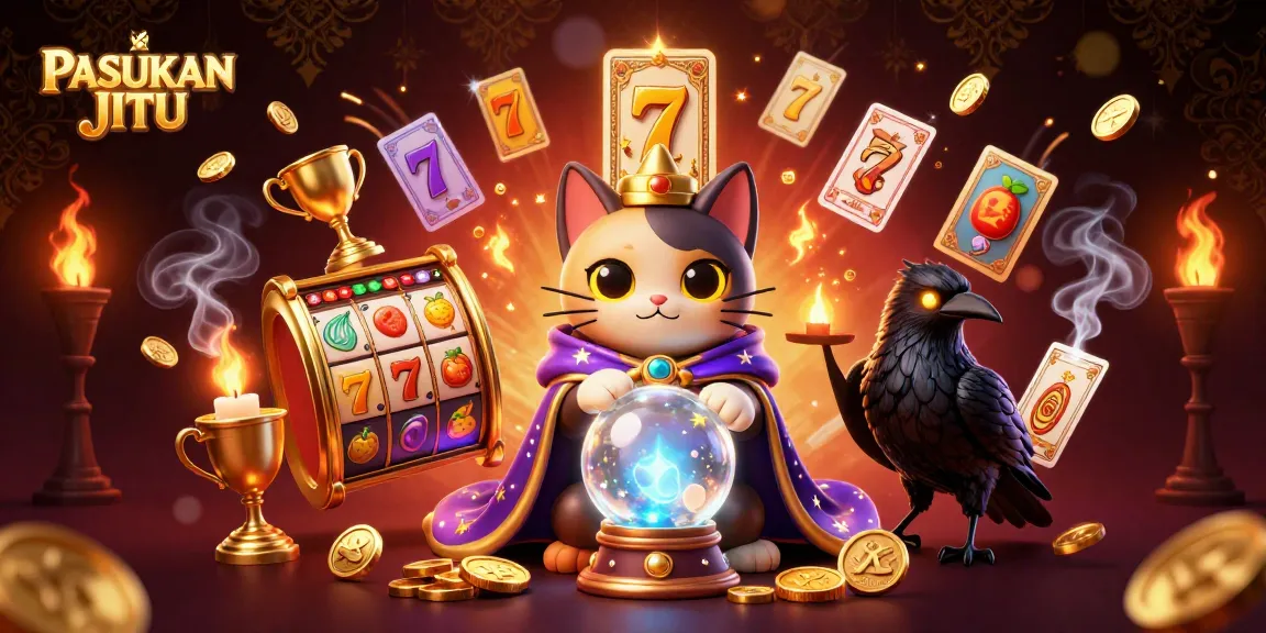 Experience PASUKAN JITU's thrilling jackpots with a vibrant scene of winning slot games.
