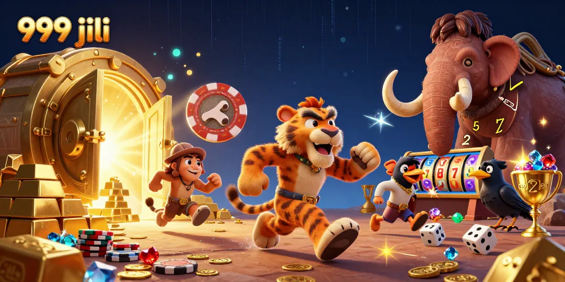 Experience the thrilling action at 999 jili with colorful slot reels and captivating casino elements.